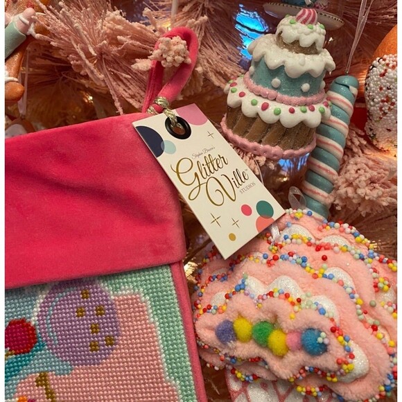 NWT- Glitter Ville for Neiman Marcus Marie Sweet Christmas Stocking - Picture 3 of 5